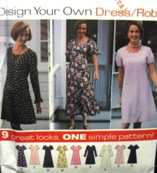 7046 9 GREAT FLARE SS-LS EMPIRE TIE DRESS LENGTHS PATTERN 6-10